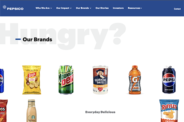 PepsiCo Homepage Screenshot